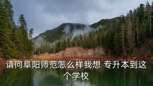 請問阜陽師范怎么樣我想 專升本到這個學校