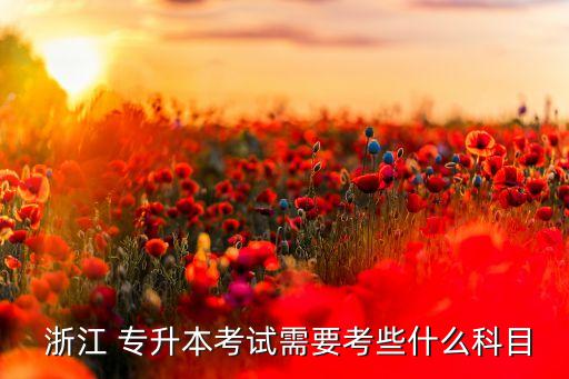  浙江 專(zhuān)升本考試需要考些什么科目
