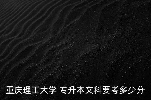 重慶理工大學 專升本文科要考多少分
