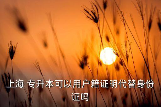 上海 專升本可以用戶籍證明代替身份證嗎