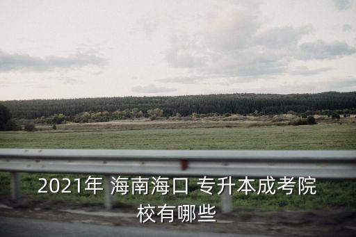 2021年 海南海口 專升本成考院校有哪些