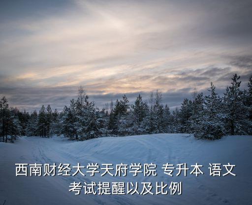 西南財(cái)經(jīng)大學(xué)天府學(xué)院 專升本 語文考試提醒以及比例