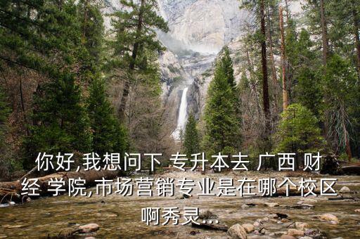 你好,我想問下 專升本去 廣西 財經(jīng) 學院,市場營銷專業(yè)是在哪個校區(qū)啊秀靈...