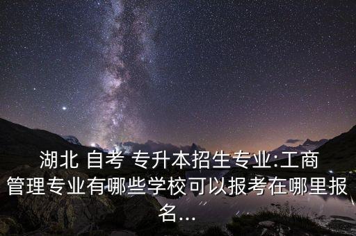  湖北 自考 專升本招生專業(yè):工商管理專業(yè)有哪些學(xué)校可以報考在哪里報名...