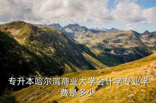  專升本哈爾濱商業(yè)大學(xué)會計學(xué)專業(yè)學(xué)費是多少