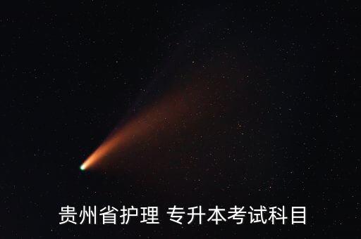  貴州省護理 專升本考試科目