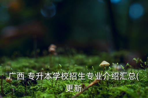 廣西 專升本學校招生專業(yè)介紹匯總(更新
