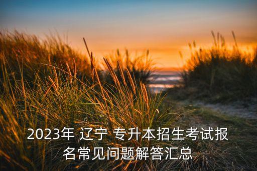 2023年 遼寧 專升本招生考試報(bào)名常見問題解答匯總