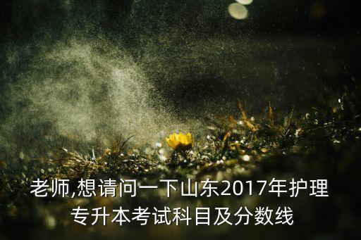 老師,想請(qǐng)問(wèn)一下山東2017年護(hù)理 專升本考試科目及分?jǐn)?shù)線