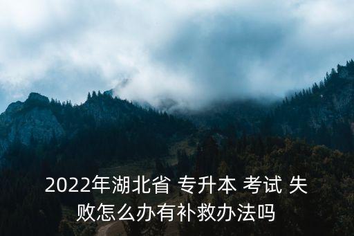 2022年湖北省 專升本 考試 失敗怎么辦有補救辦法嗎