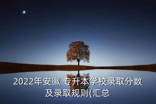 2022年安徽 專升本學校錄取分數及錄取規(guī)則(匯總