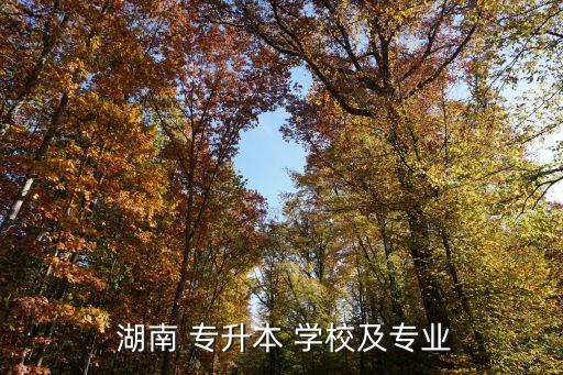  湖南 專升本 學校及專業(yè)