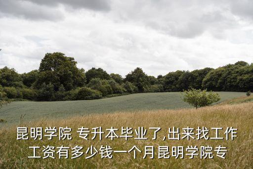 昆明學院 專升本畢業(yè)了,出來找工作 工資有多少錢一個月昆明學院專