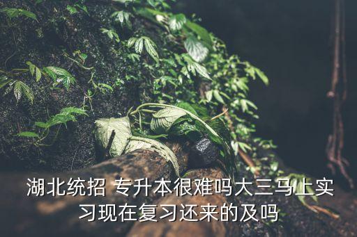  湖北統(tǒng)招 專升本很難嗎大三馬上實習現(xiàn)在復習還來的及嗎