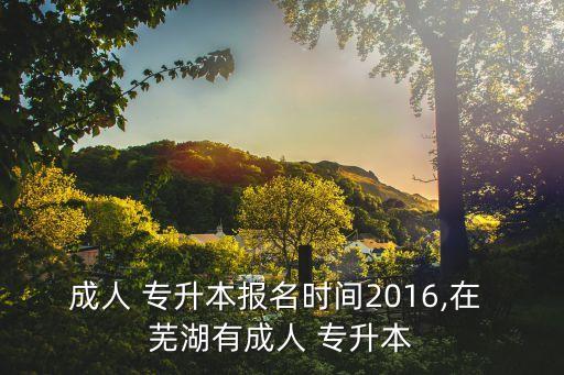 成人 專升本報名時間2016,在 蕪湖有成人 專升本