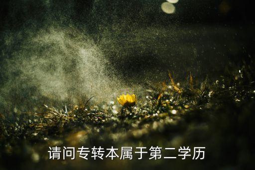 請問專轉本屬于第二學歷