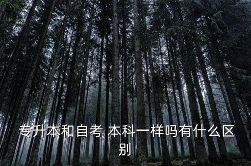 專(zhuān)升本和自考 本科一樣嗎有什么區(qū)別