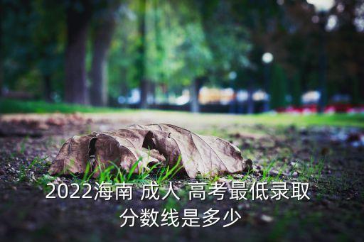 2022海南 成人 高考最低錄取 分?jǐn)?shù)線是多少