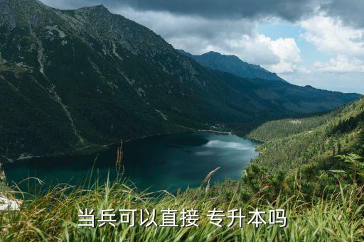 當兵可以直接 專升本嗎