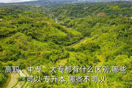 高職、中專、大專都有什么區(qū)別,哪些可以 專升本,哪些不可以