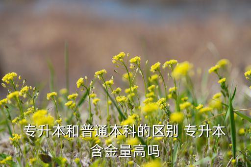  專升本和普通本科的區(qū)別 專升本 含金量高嗎