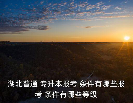 湖北普通 專升本報(bào)考 條件有哪些報(bào)考 條件有哪些等級
