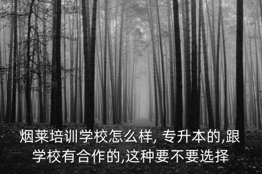 煙萊培訓學校怎么樣, 專升本的,跟學校有合作的,這種要不要選擇