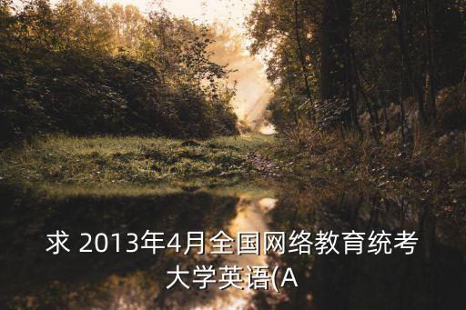 求 2013年4月全國(guó)網(wǎng)絡(luò)教育統(tǒng)考大學(xué)英語(A