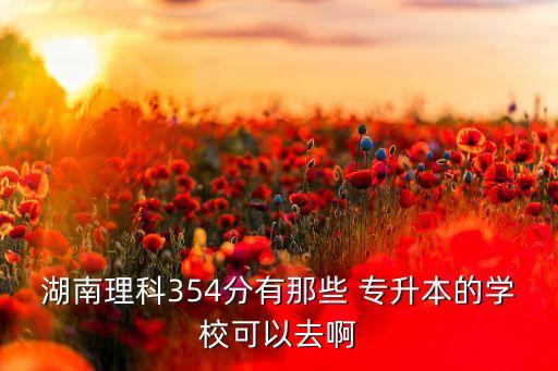 湖南理科354分有那些 專升本的學(xué)?？梢匀グ? class=