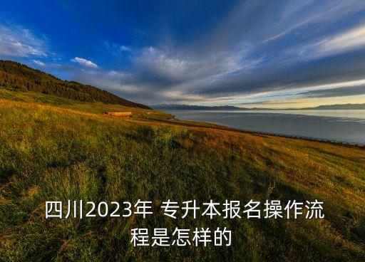 四川2023年 專升本報(bào)名操作流程是怎樣的