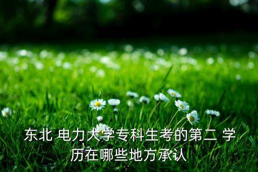  東北 電力大學(xué)?？粕嫉牡诙?學(xué)歷在哪些地方承認(rèn)
