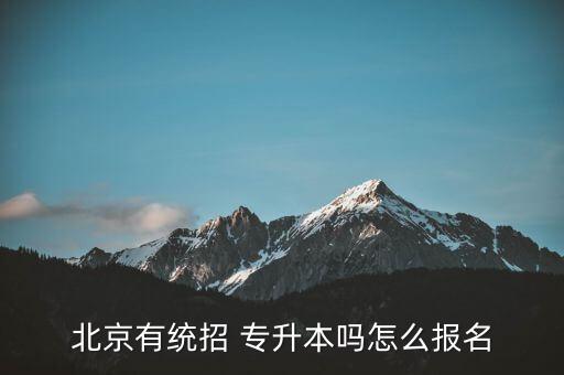 北京有統(tǒng)招 專(zhuān)升本嗎怎么報(bào)名