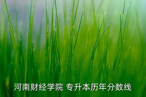 河南財經學院 專升本歷年分數(shù)線