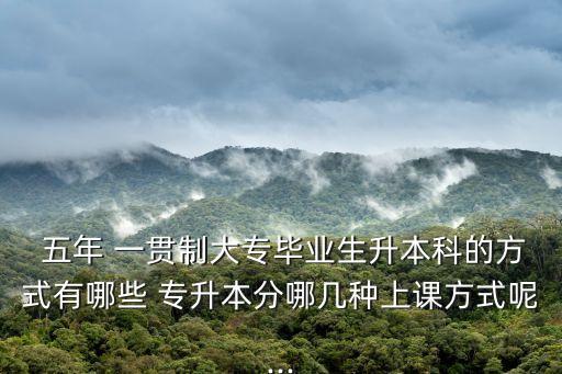  五年 一貫制大專(zhuān)畢業(yè)生升本科的方式有哪些 專(zhuān)升本分哪幾種上課方式呢...