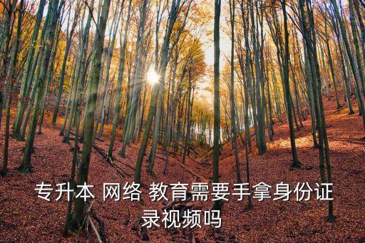  專升本 網絡 教育需要手拿身份證錄視頻嗎