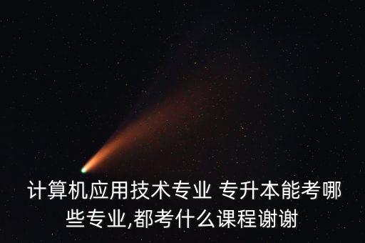  計(jì)算機(jī)應(yīng)用技術(shù)專(zhuān)業(yè) 專(zhuān)升本能考哪些專(zhuān)業(yè),都考什么課程謝謝