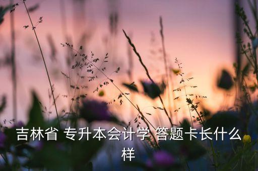 吉林省 專升本會(huì)計(jì)學(xué) 答題卡長(zhǎng)什么樣