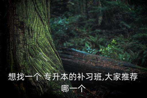 想找一個(gè) 專(zhuān)升本的補(bǔ)習(xí)班,大家推薦哪一個(gè)