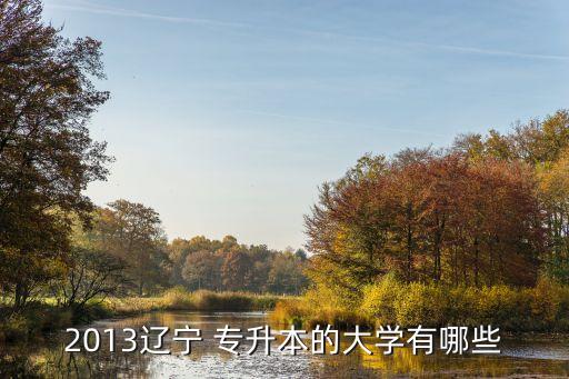 2013遼寧 專升本的大學有哪些