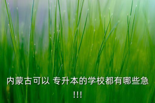內(nèi)蒙古可以 專(zhuān)升本的學(xué)校都有哪些急!!!