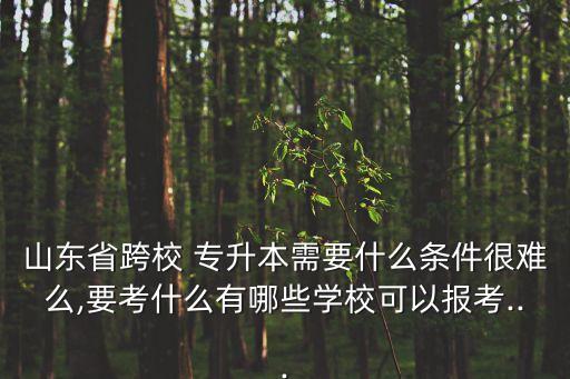 山東省跨校 專升本需要什么條件很難么,要考什么有哪些學(xué)?？梢詧罂?..