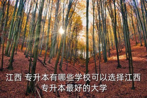 江西 專升本有哪些學(xué)?？梢赃x擇江西 專升本最好的大學(xué)