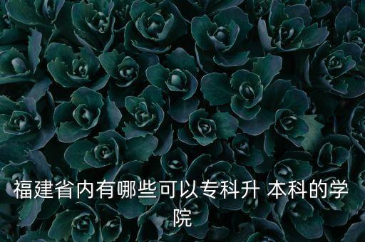 福建省內(nèi)有哪些可以?？粕?本科的學(xué)院
