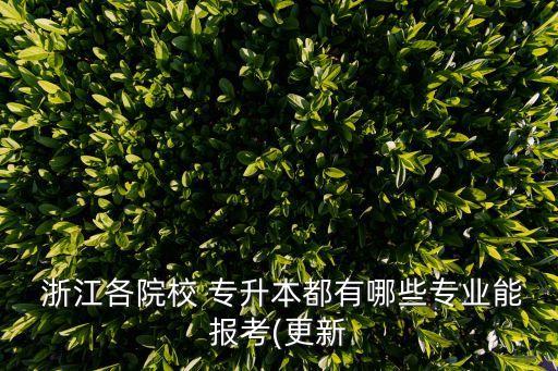 浙江各院校 專(zhuān)升本都有哪些專(zhuān)業(yè)能報(bào)考(更新