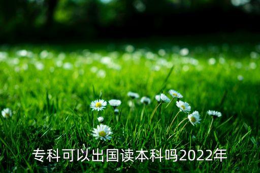 專科可以出國(guó)讀本科嗎2022年