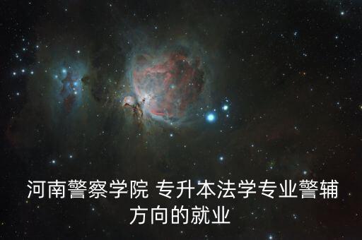  河南警察學(xué)院 專(zhuān)升本法學(xué)專(zhuān)業(yè)警輔方向的就業(yè)