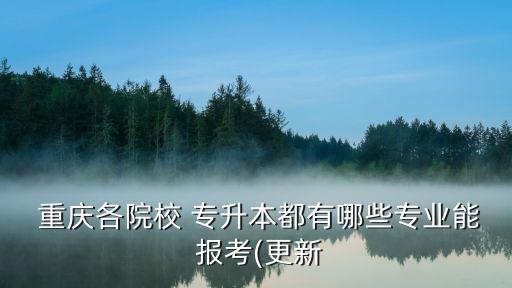  重慶各院校 專升本都有哪些專業(yè)能 報考(更新