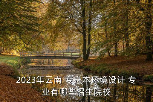 2023年云南 專(zhuān)升本環(huán)境設(shè)計(jì) 專(zhuān)業(yè)有哪些招生院校