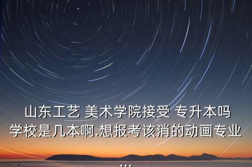  山東工藝 美術(shù)學(xué)院接受 專升本嗎學(xué)校是幾本啊.想報考該消的動畫專業(yè)...