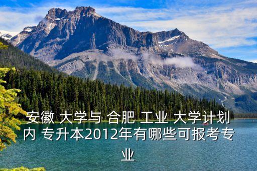 安徽 大學(xué)與 合肥 工業(yè) 大學(xué)計(jì)劃內(nèi) 專(zhuān)升本2012年有哪些可報(bào)考專(zhuān)業(yè)